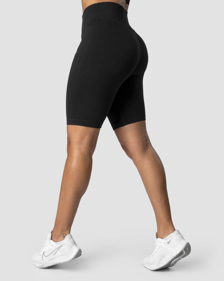 Dame ICIW Seamless | Ribbed Define Seamless Biker Shorts Black Wmn