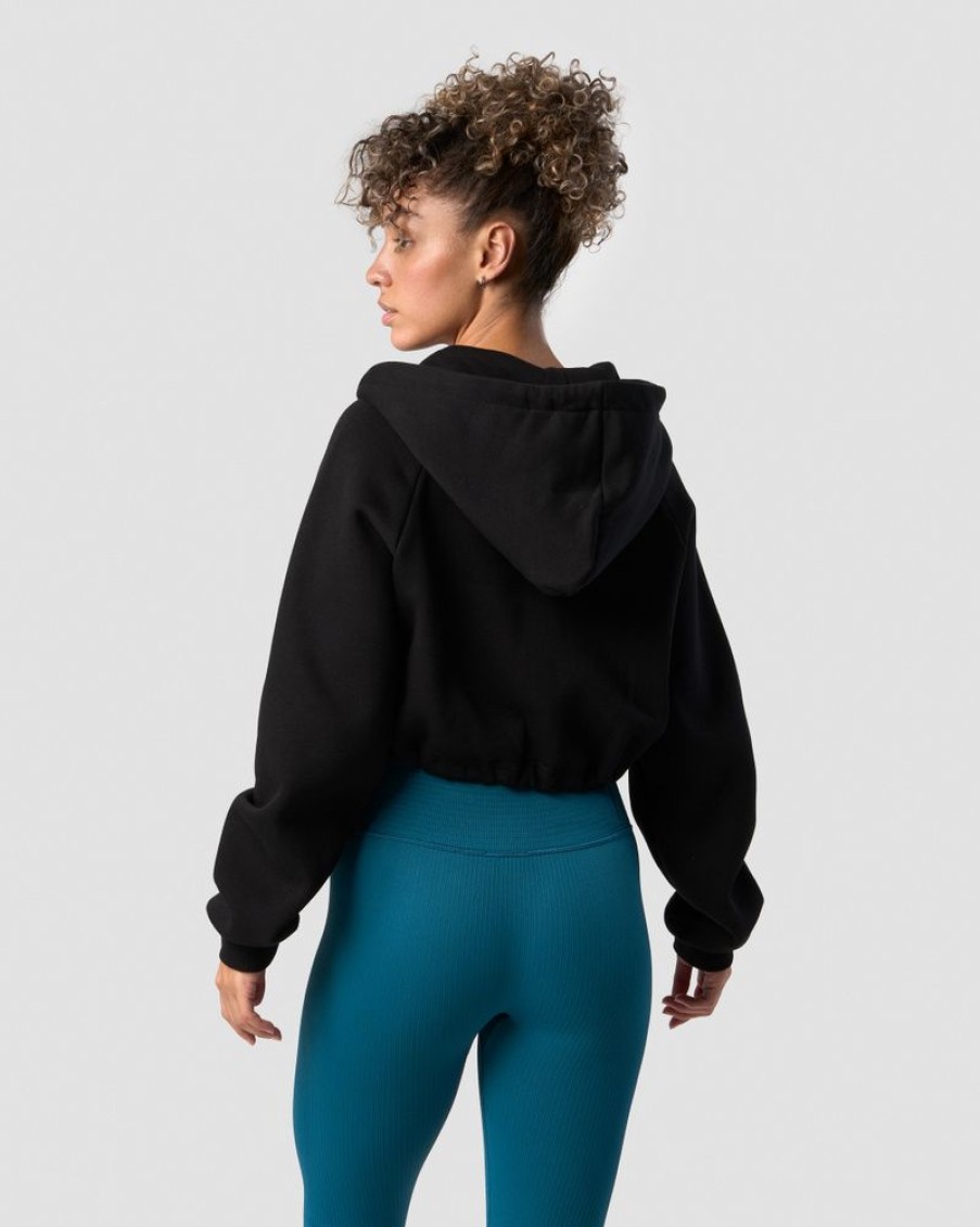 Dame ICIW Langermet | Everyday Cropped Hoodie Wmn Black