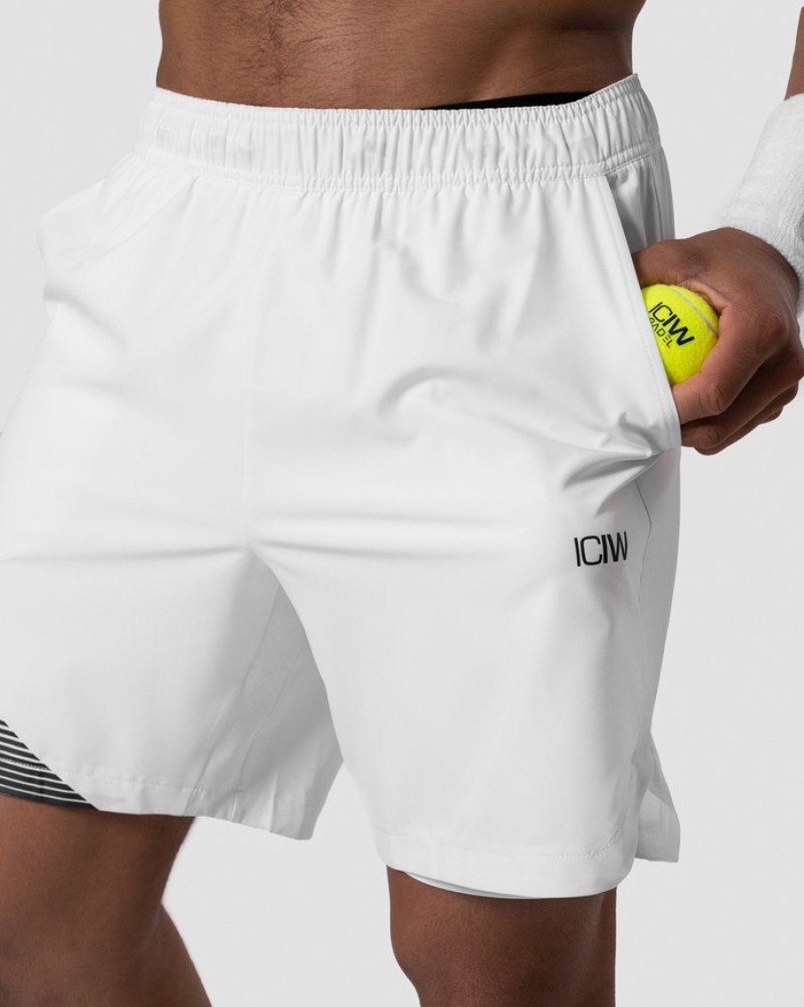 Herre ICIW Shorts | Smash Padel 2-In-1 Shorts White/Navy Men