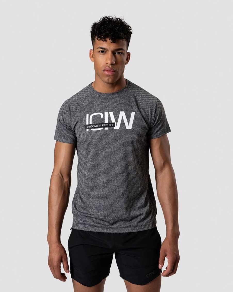 Herre ICIW T-Skjorter | Training Mesh T-Shirt Grey Melange Men