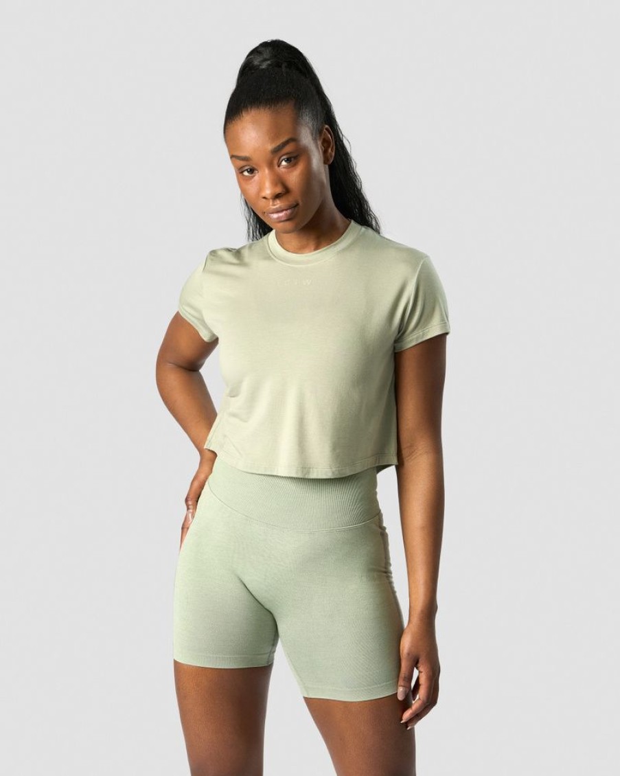 Dame ICIW T-Shirts | Rush Cropped T-Shirt Light Sage Green