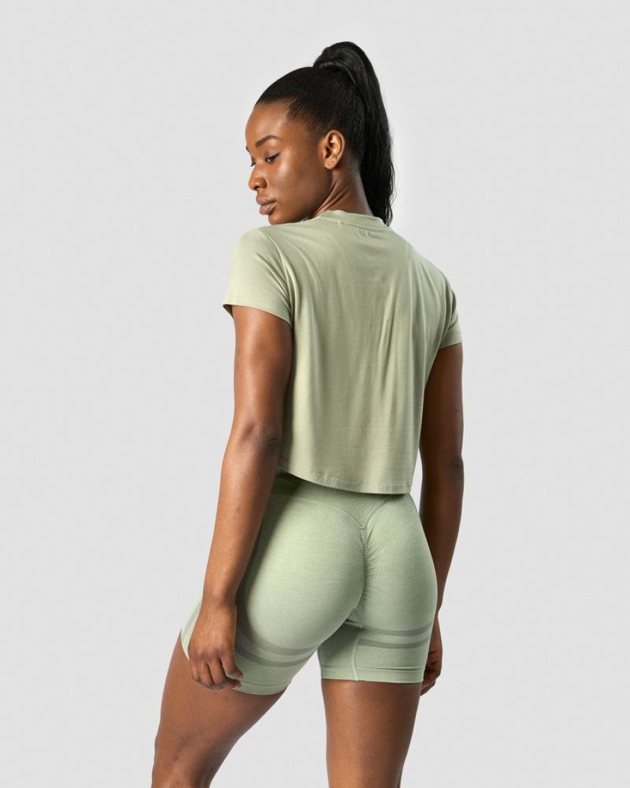 Dame ICIW T-Shirts | Rush Cropped T-Shirt Light Sage Green