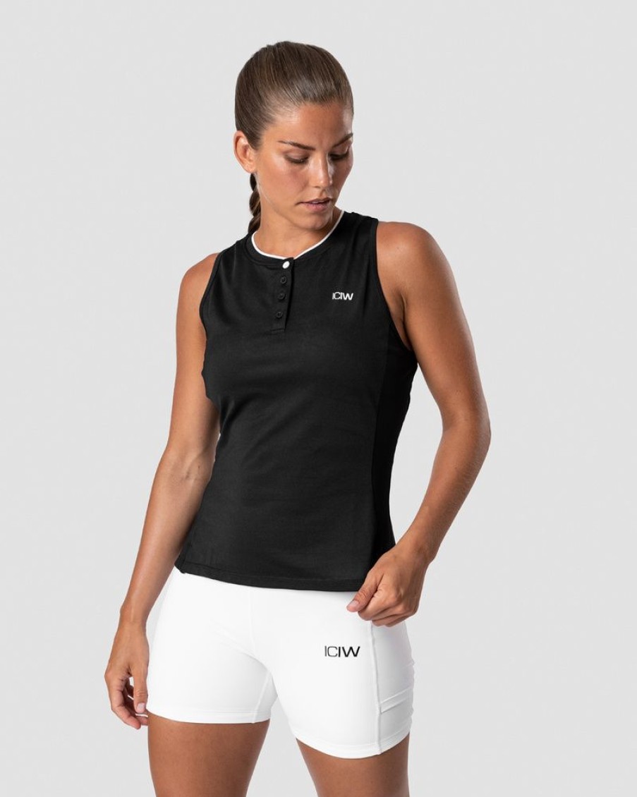 Dame ICIW Topper | Training Pique Tank Top Black