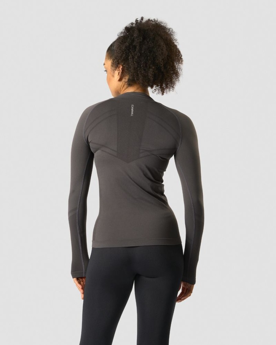 Dame ICIW Seamless | Everyday Seamless 1/4 Zip Wmn Graphite