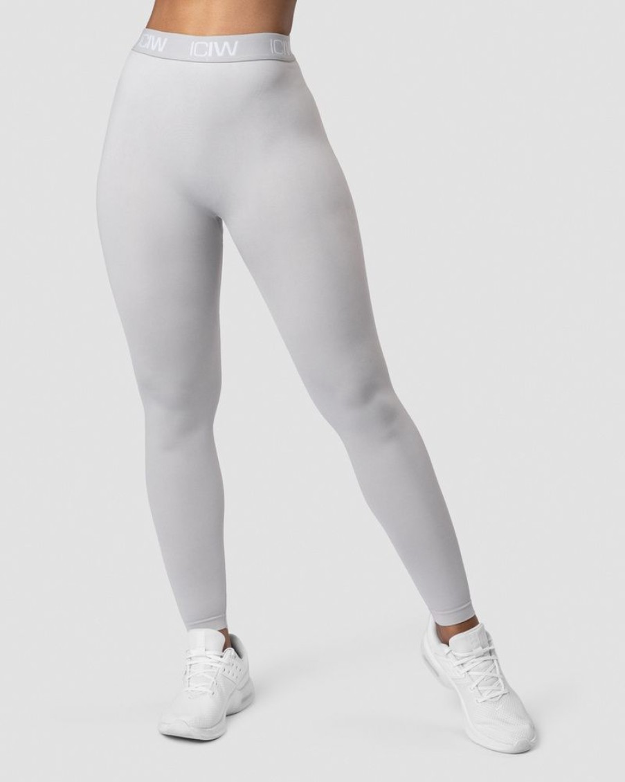 Dame ICIW Tights & Leggings | Define Seamless Logo Tights Wmn Light Grey