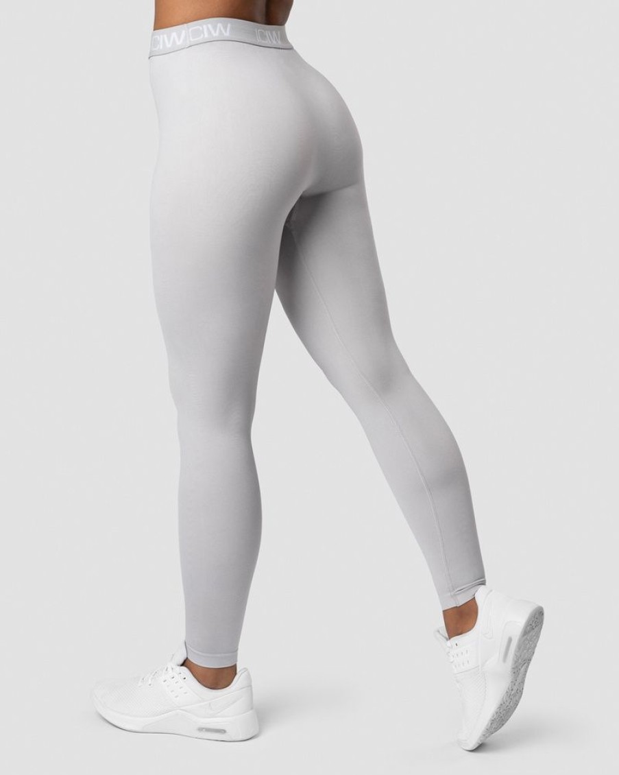 Dame ICIW Tights & Leggings | Define Seamless Logo Tights Wmn Light Grey