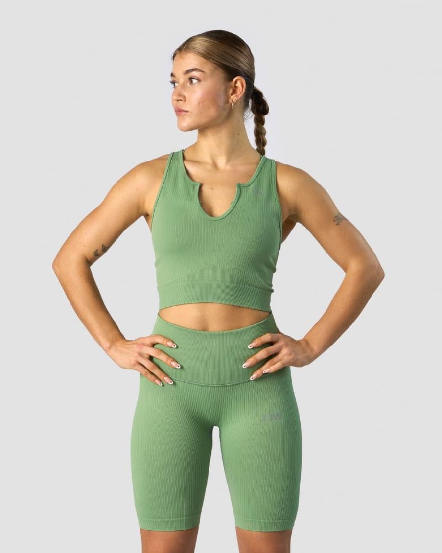 Dame ICIW Seamless | Ribbed Define Seamless Tank Top Light Green