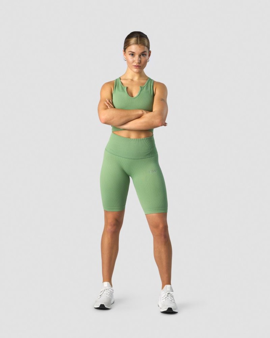 Dame ICIW Seamless | Ribbed Define Seamless Tank Top Light Green