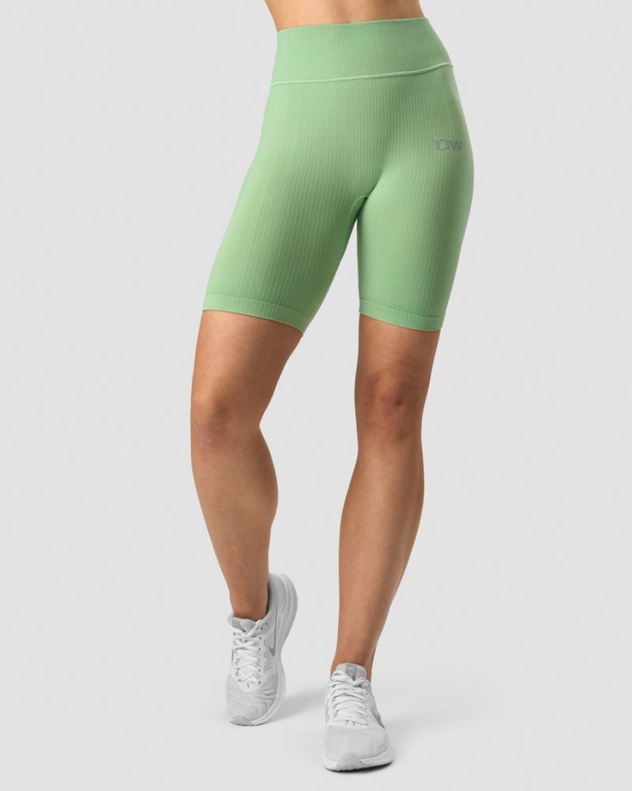 Dame ICIW Seamless | Ribbed Define Seamless Biker Shorts Wmn Spring Green