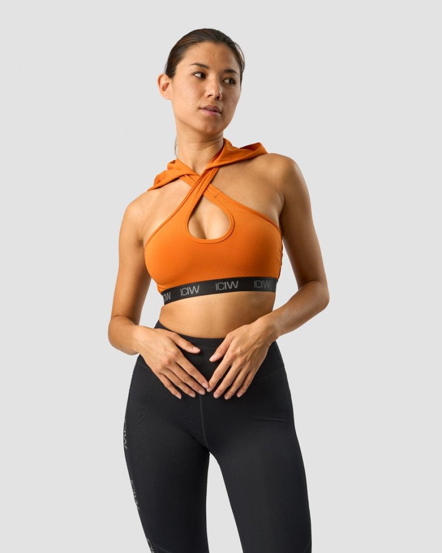 Dame ICIW Sport-Bh | Ultimate Training Hoodie Sports Bra Amber