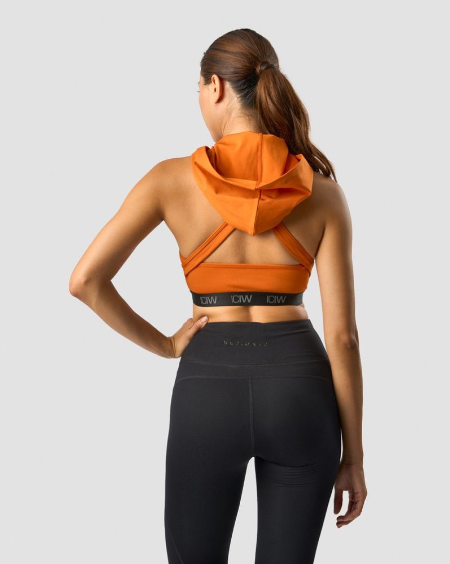 Dame ICIW Sport-Bh | Ultimate Training Hoodie Sports Bra Amber