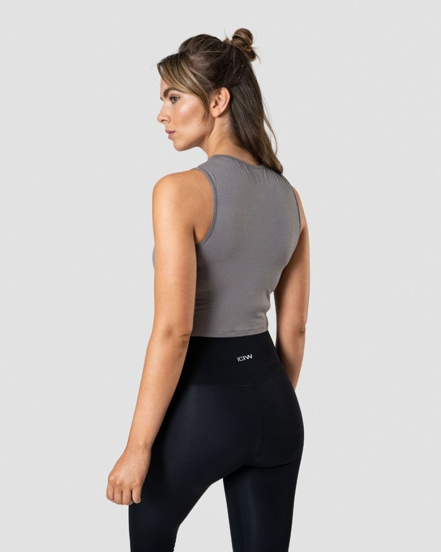 Dame ICIW Topper | Nimble Crop Top Grey Wmn