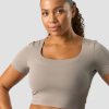 Dame ICIW T-Shirts | Nimble Soft Cropped T-Shirt Greige