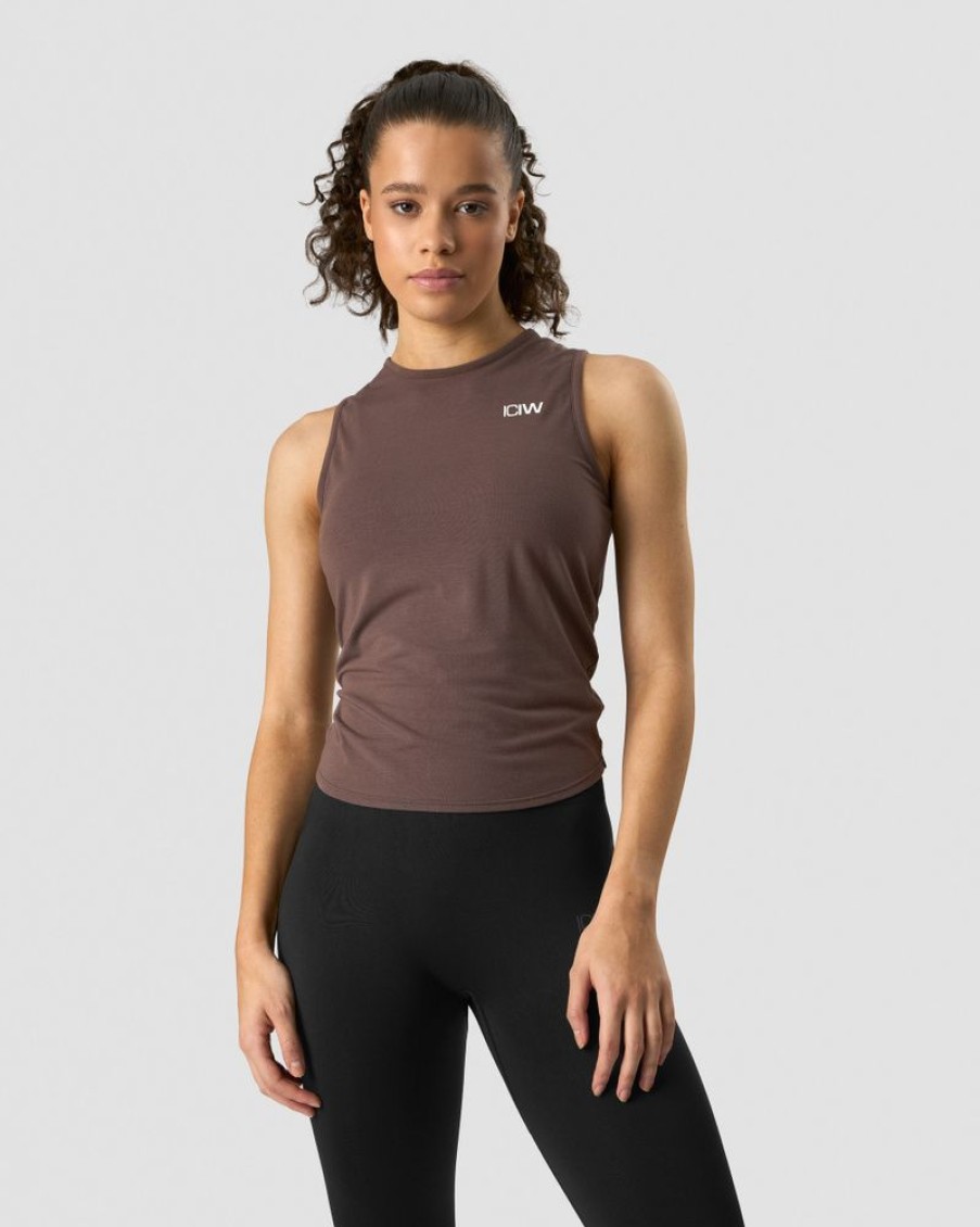 Dame ICIW Topper | Empowering Open Back Tank Chestnut Brown