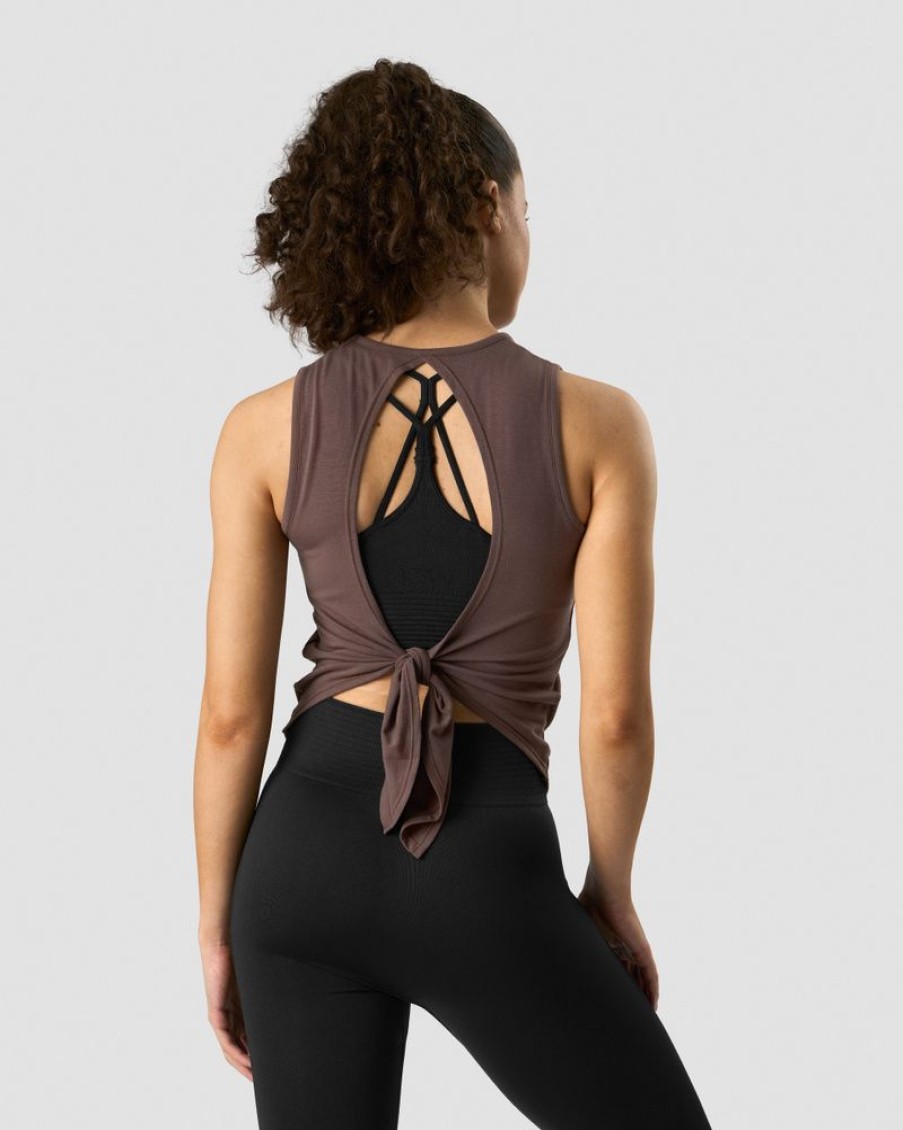 Dame ICIW Topper | Empowering Open Back Tank Chestnut Brown