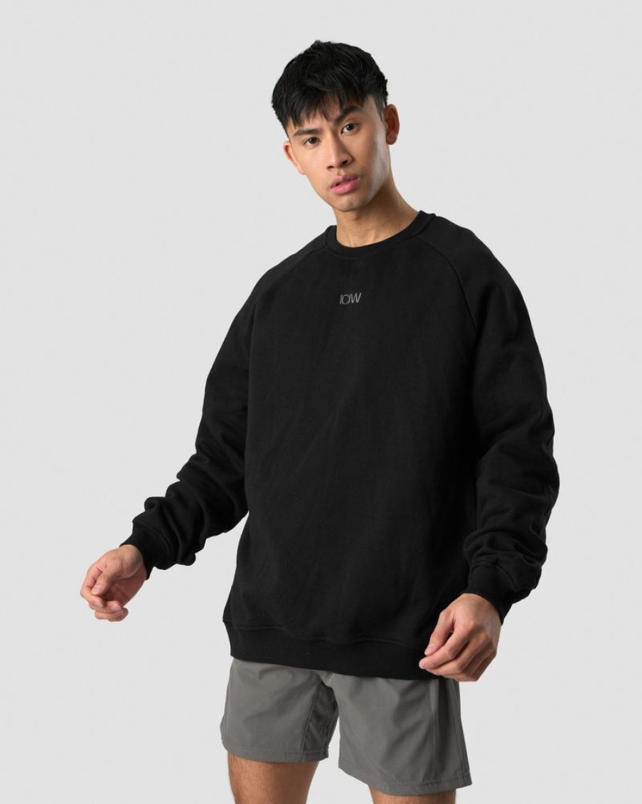 Herre ICIW Langermet | Essential Crewneck Loose Fit Black Men