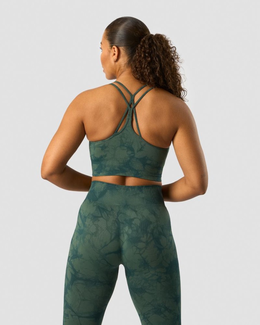 Dame ICIW Sport-Bh | Define Seamless Tie Dye Sports Bra Dark Green