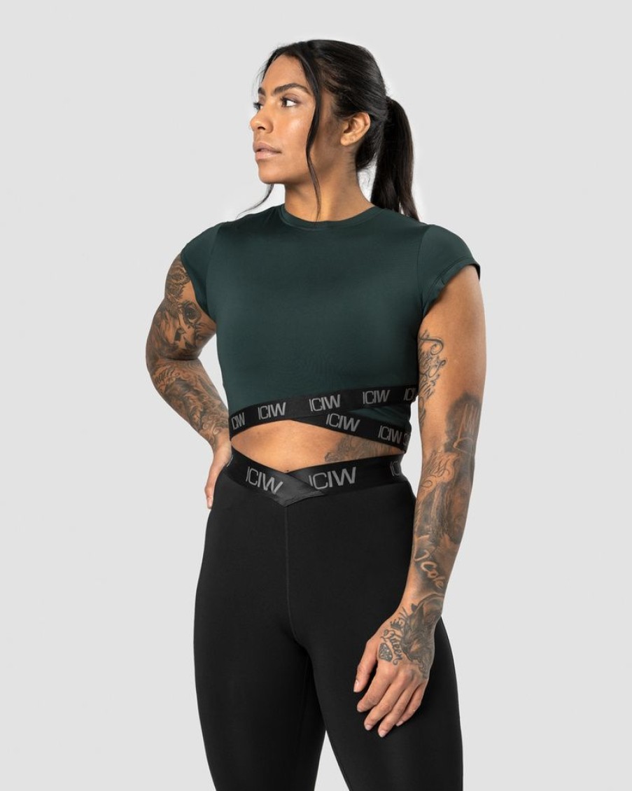 Dame ICIW T-Shirts | Ultimate Training Cropped T-Shirt Deep Green