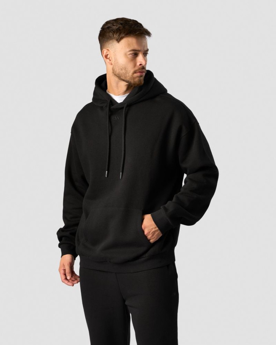 Herre ICIW Langermet | Everyday Relaxed Hoodie Center Logo Men Black