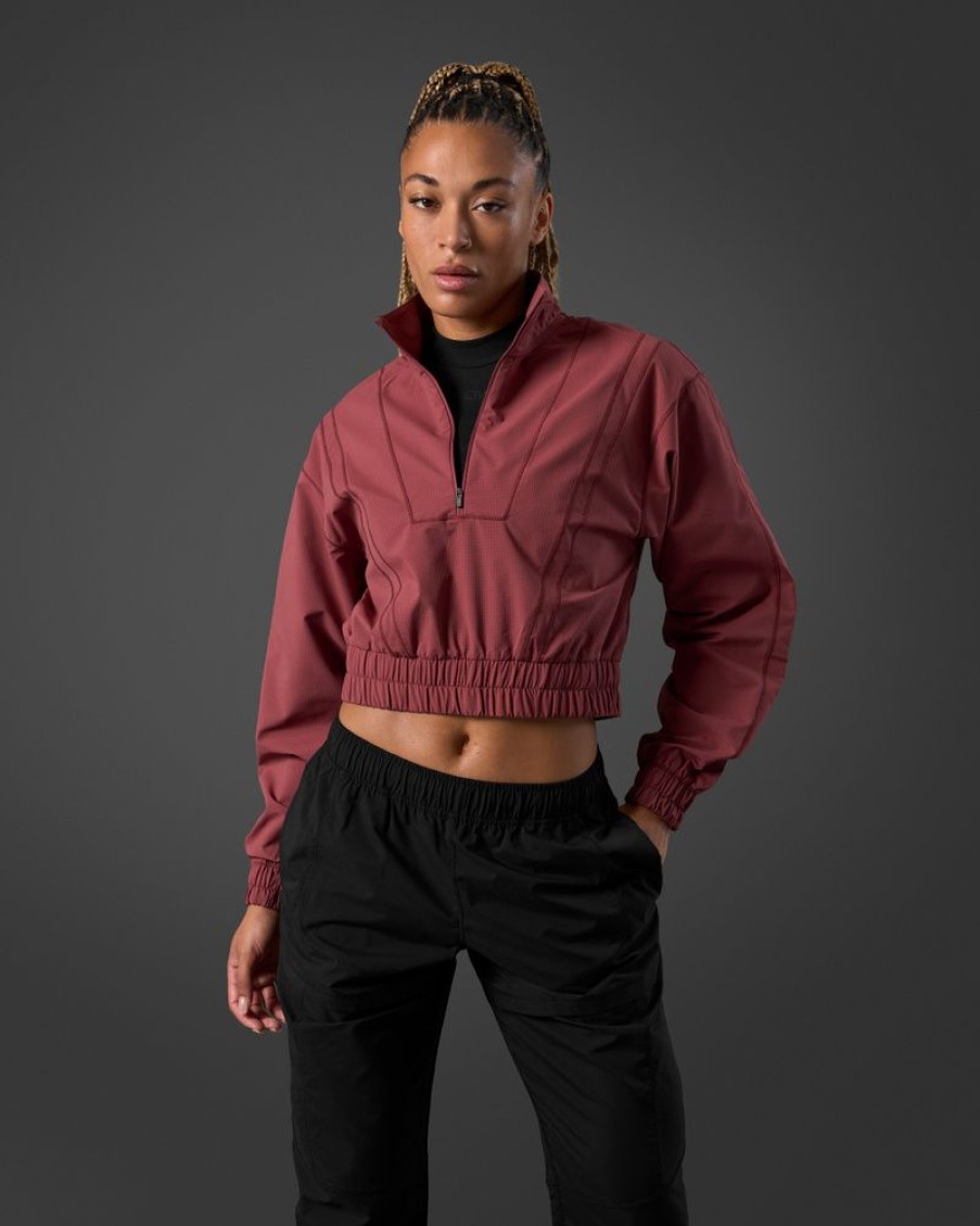 Dame ICIW Langermet | Reboot Cropped 1/4 Zip Brick Red