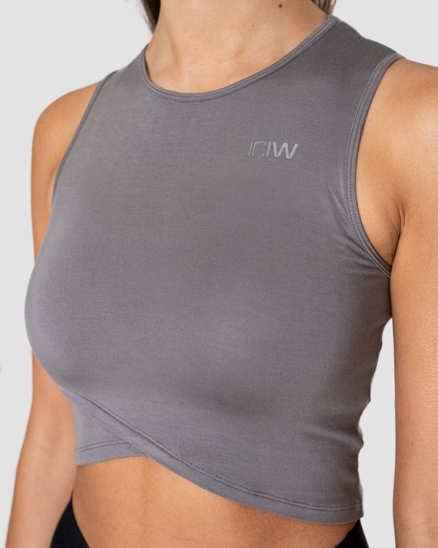 Dame ICIW Topper | Nimble Cropped Tank Top Grey Wmn