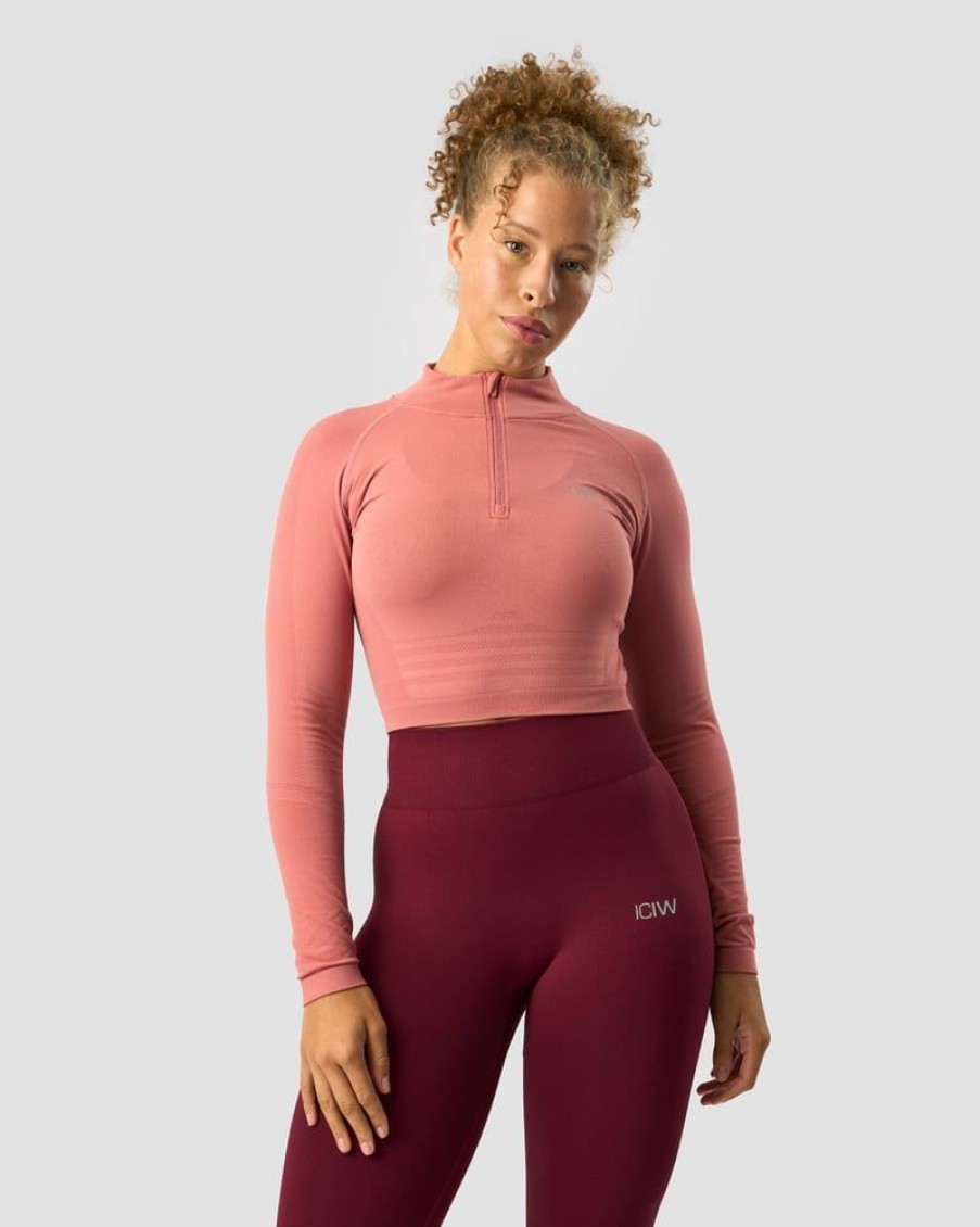 Dame ICIW Seamless | Define Cropped 1/4 Zip Dk Rose