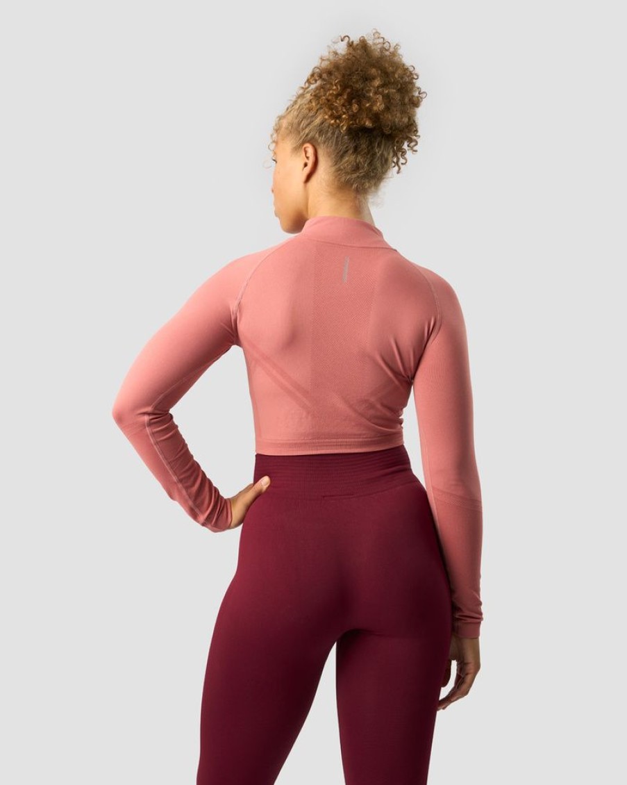 Dame ICIW Seamless | Define Cropped 1/4 Zip Dk Rose