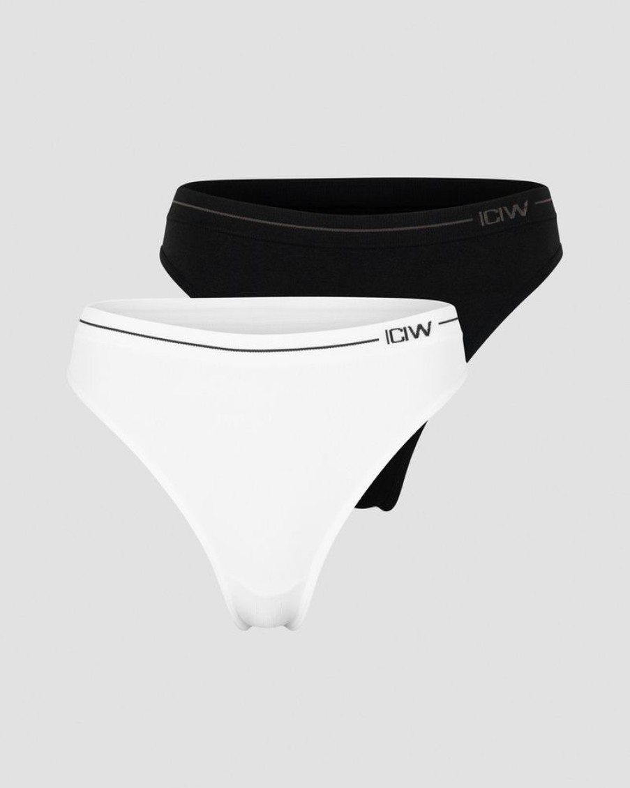 Dame ICIW Seamless | Everyday Seamless Thong 2-Pack Black/White