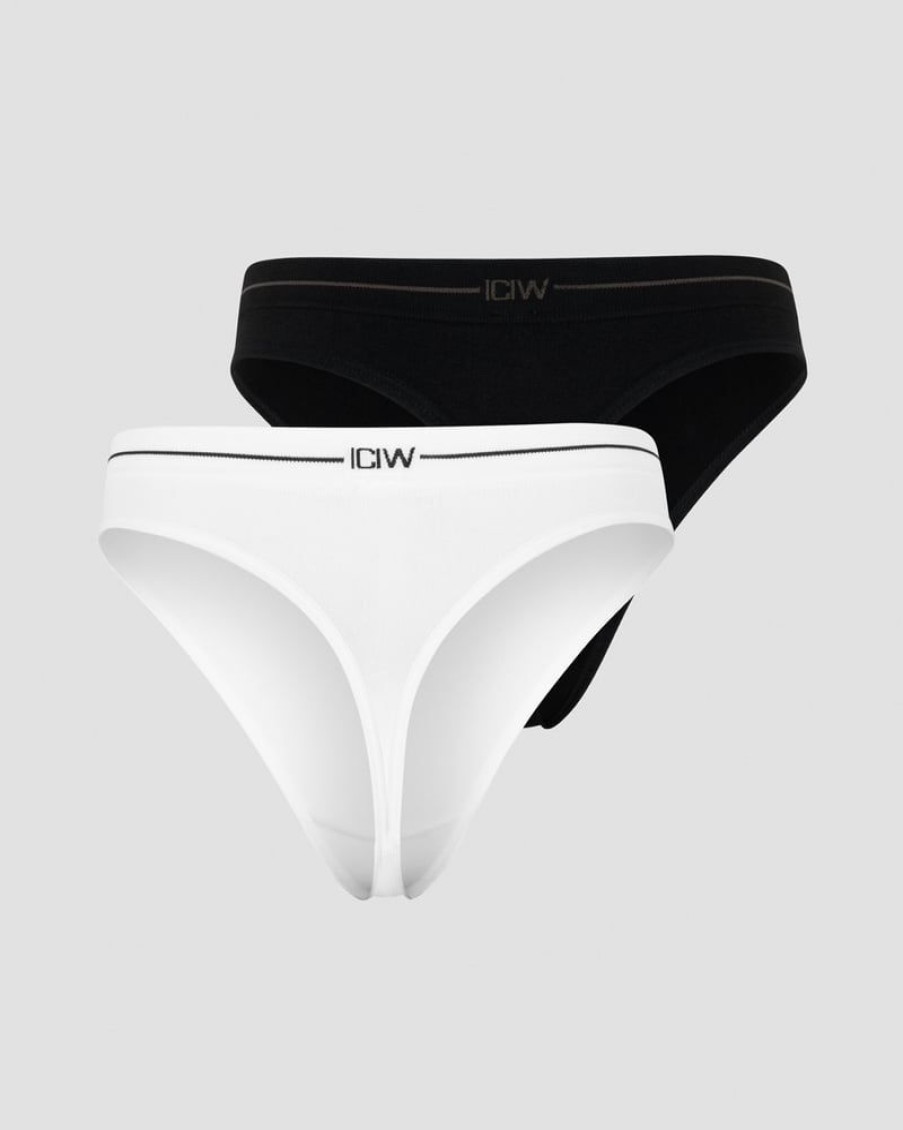 Dame ICIW Seamless | Everyday Seamless Thong 2-Pack Black/White