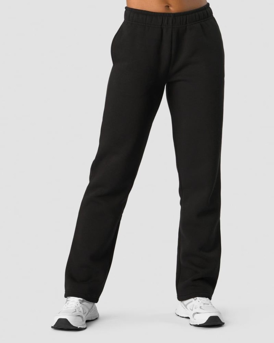 Dame ICIW Bukser | Everyday Straight Leg Sweatpants Black