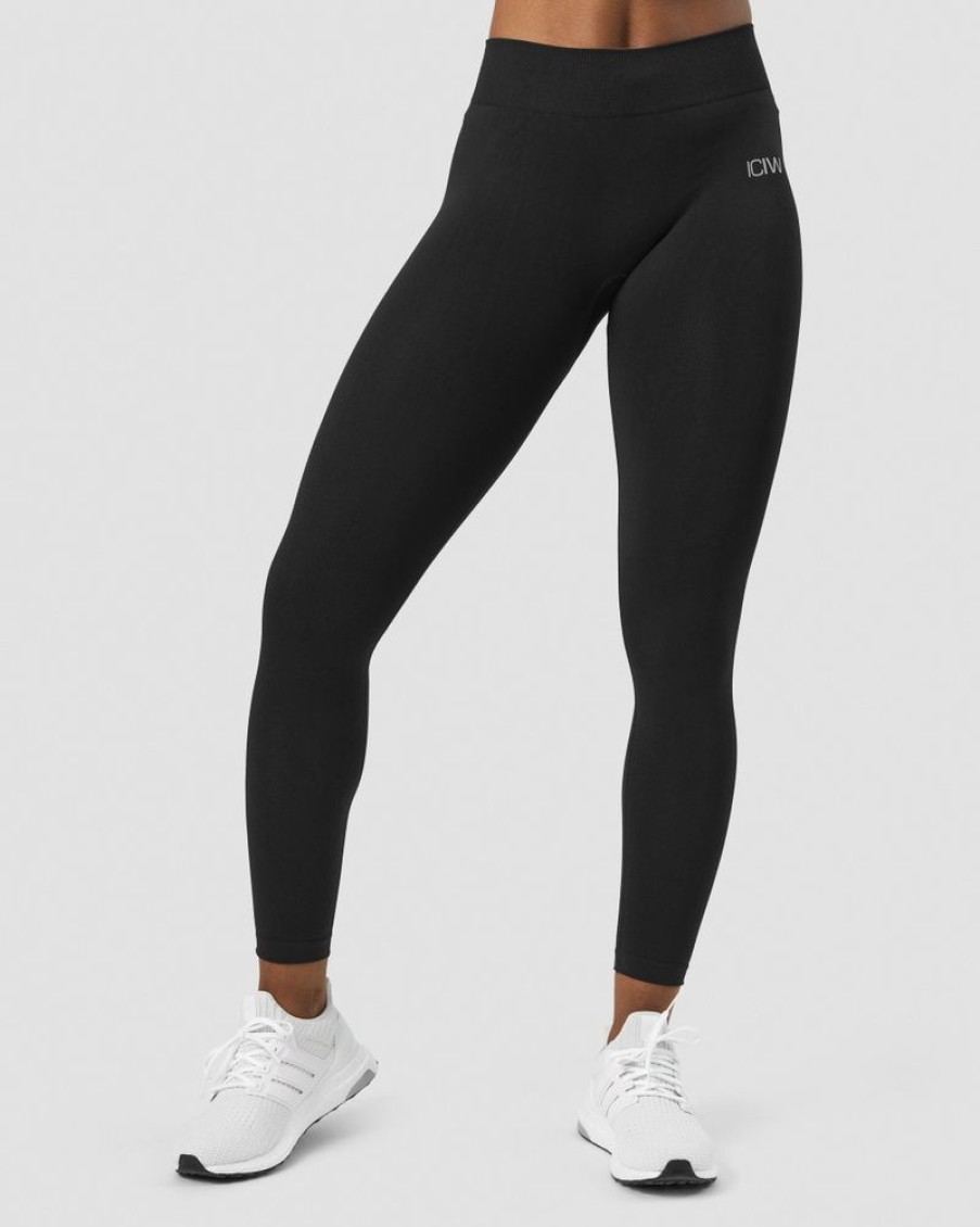 Dame ICIW Tights & Leggings | Define Seamless Tights Mid Waist Black